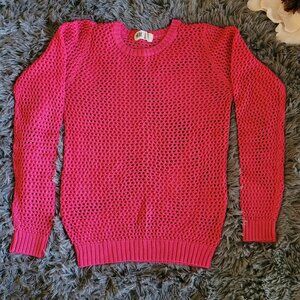 Pink Mesh Sweater Girls 6-8Y